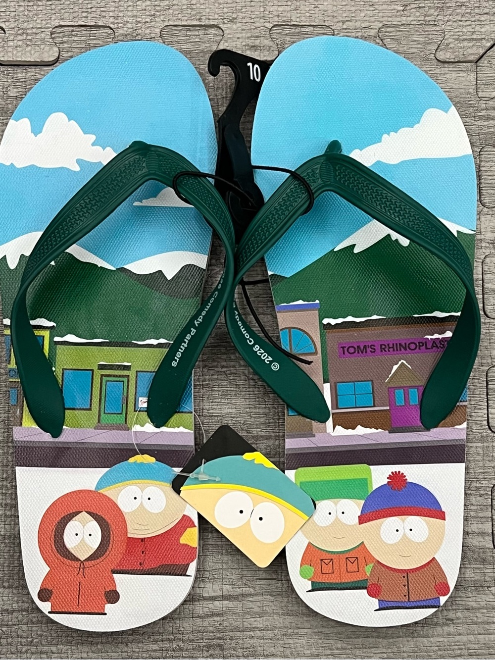 Comedy Partners South Park Graphic Flip Flop Sandals Men’s US 10